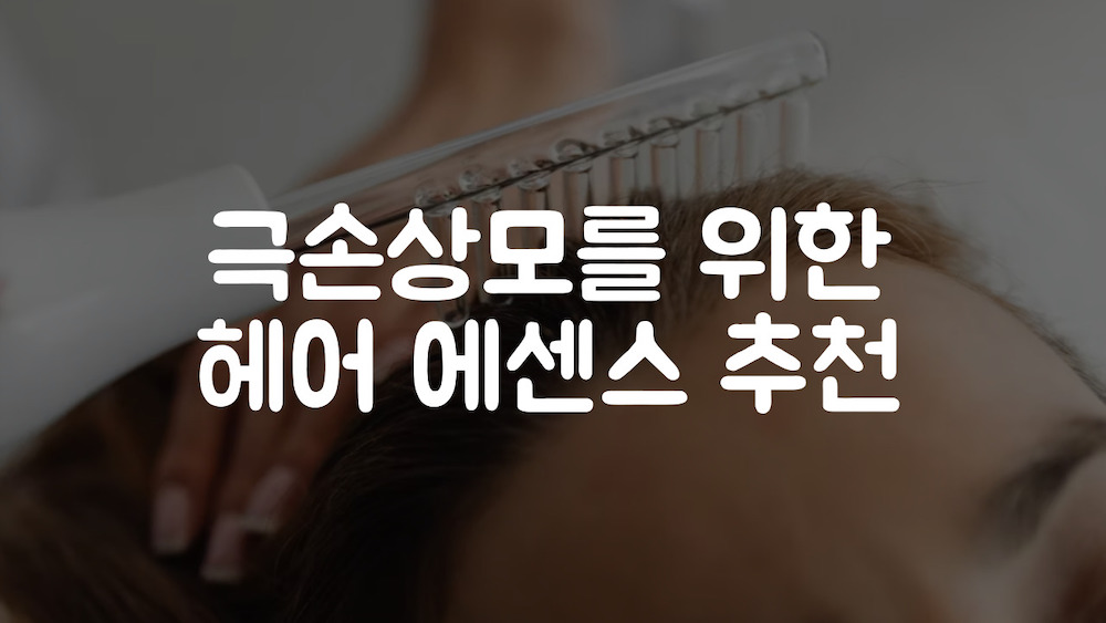 극손상모를 위한 헤어 에센스 추천